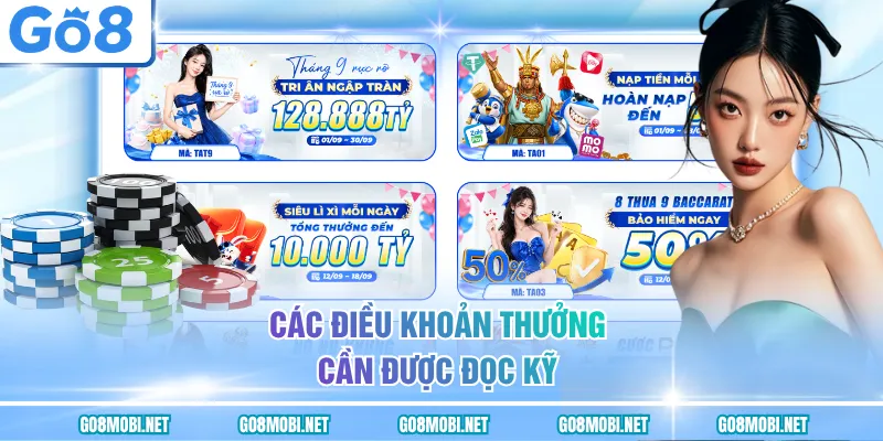 Các điều khoản thưởng cần được đọc kỹ